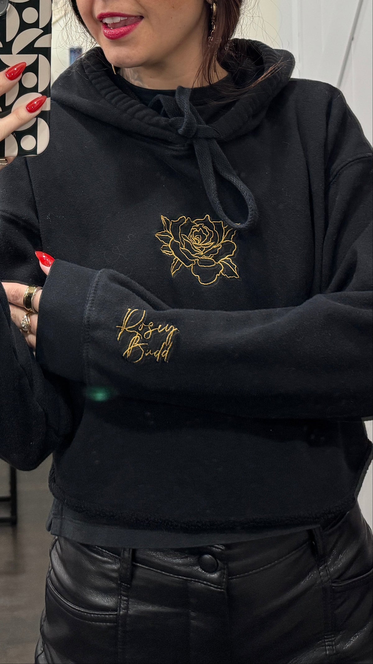 Rosey Days Crop Hoodie